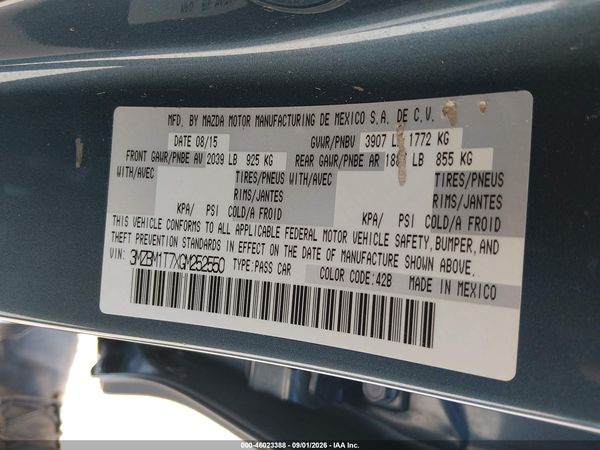 2016 MAZDA MAZDA3 I SPORT