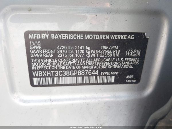 2016 BMW X1 XDRIVE28I — I9