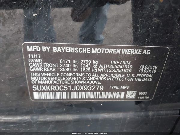 2018 BMW X5 XDRIVE35I — I9