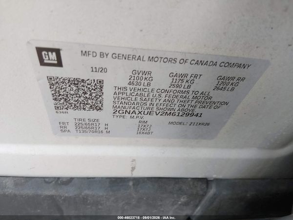 2021 CHEVROLET EQUINOX AWD LT — I9