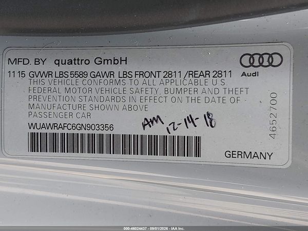 2016 AUDI RS 7