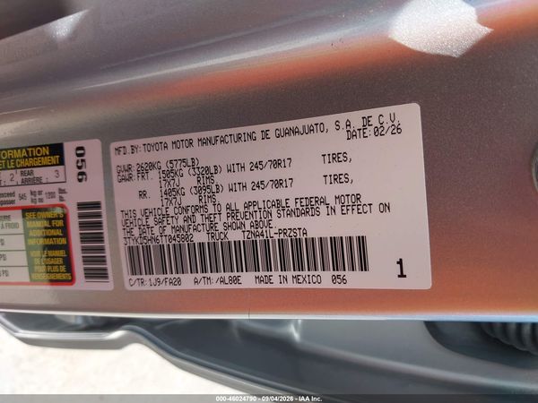 2026 TOYOTA TACOMA SR — I9