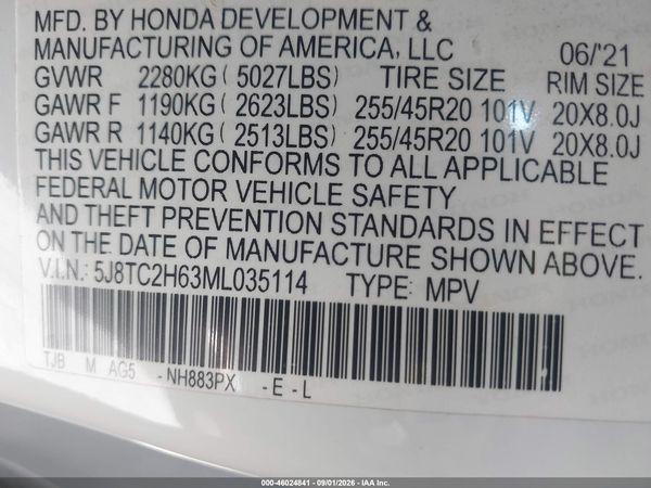 2021 ACURA RDX A-SPEC PACKAGE
