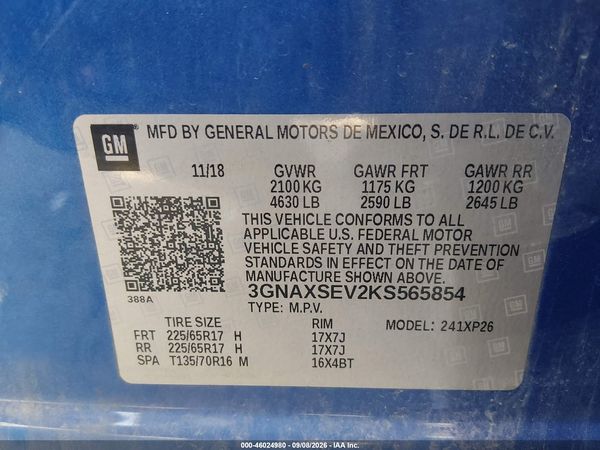 2019 CHEVROLET EQUINOX LS — I9