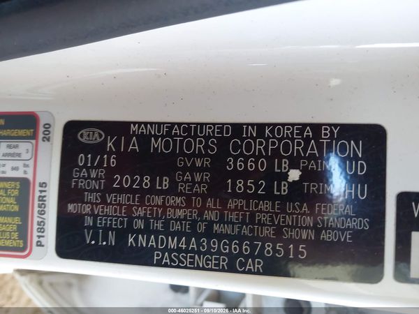 2016 KIA RIO LX — I9