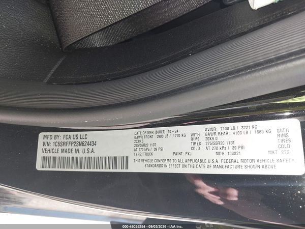 2025 RAM 1500 LONE STAR  4X4 5'7 BOX — I9