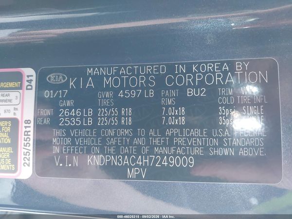 2017 KIA SPORTAGE EX — I9