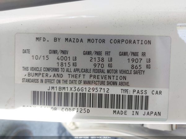 2016 MAZDA MAZDA3 S GRAND TOURING — I9