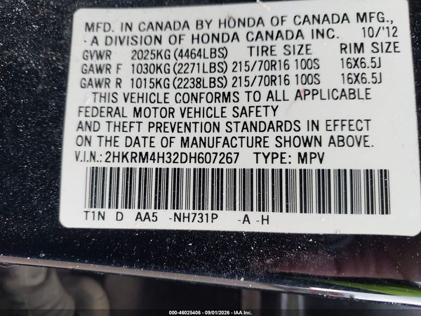 2013 HONDA CR-V LX