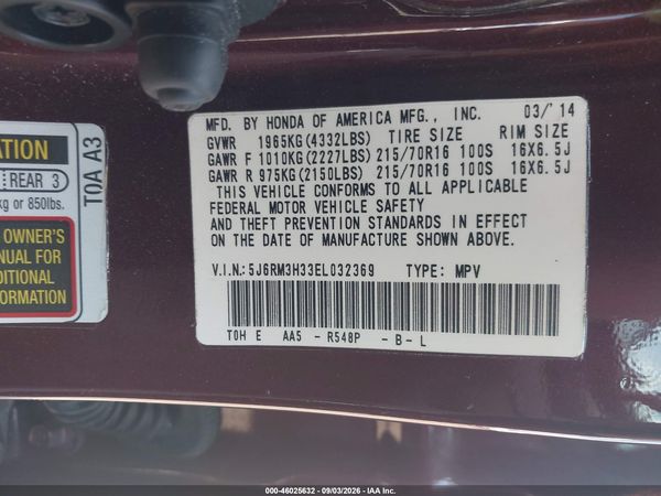 2014 HONDA CR-V LX — I9