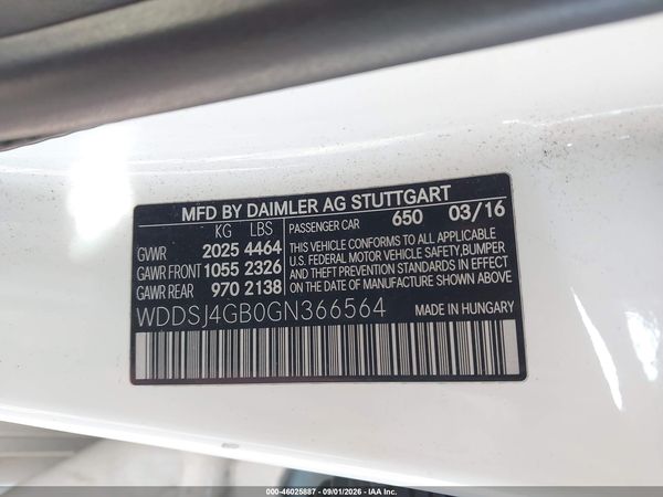 2016 MERCEDES-BENZ CLA 250 4MATIC