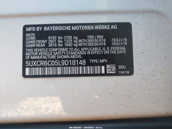 2020 BMW X5 XDRIVE40I — I9