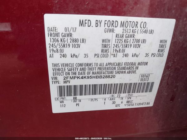 2017 FORD EDGE TITANIUM — I9