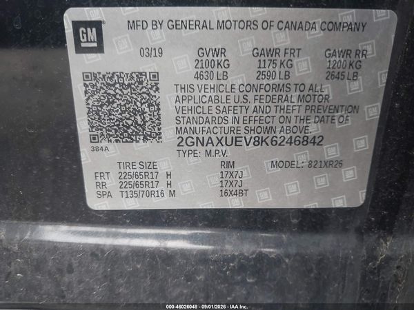 2019 CHEVROLET EQUINOX LT — I9