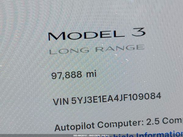 2018 TESLA MODEL 3 LONG RANGE/MID RANGE — I118