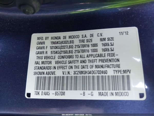 2013 HONDA CR-V LX