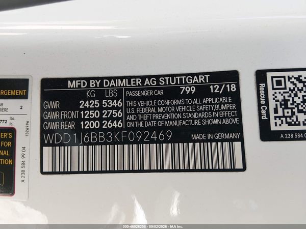 2019 MERCEDES-BENZ AMG E 53 4MATIC — I9