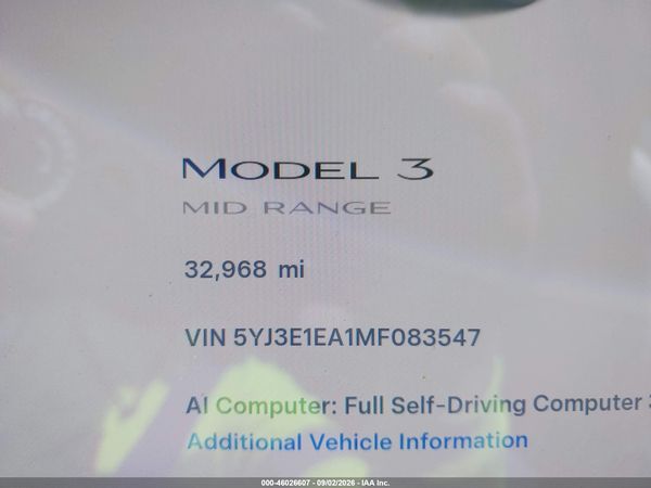2021 TESLA MODEL 3 — I118