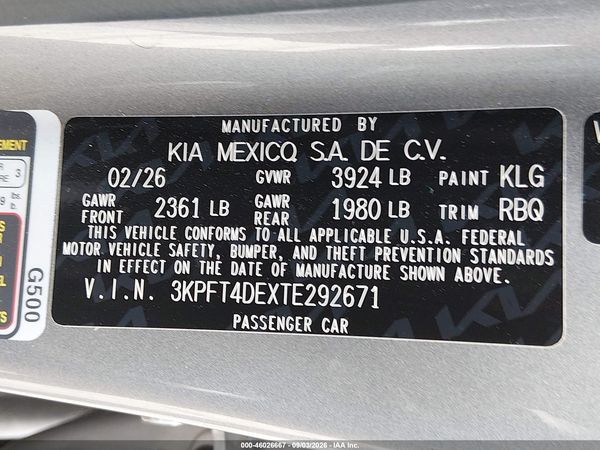 2026 KIA K4 LXS