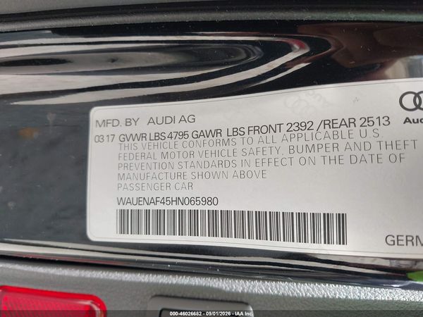 2017 AUDI A4 2.0T PREMIUM
