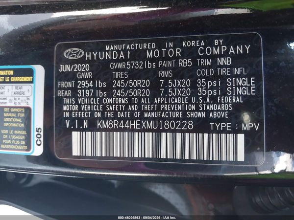 2021 HYUNDAI PALISADE SEL — I9