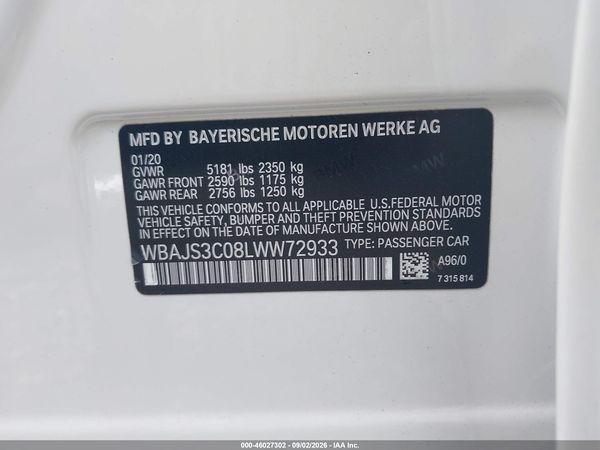 2020 BMW 540I XDRIVE — I9