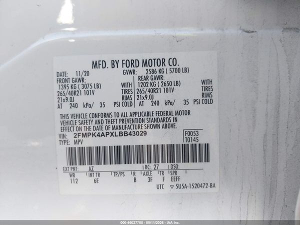 2020 FORD EDGE ST