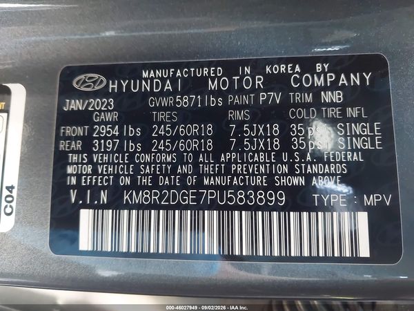 2023 HYUNDAI PALISADE SEL — I9