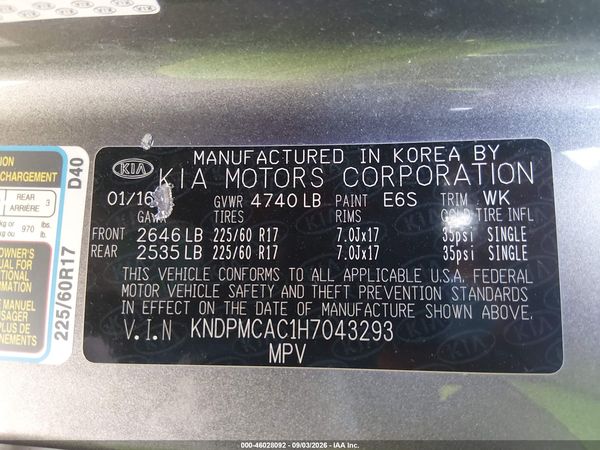 2017 KIA SPORTAGE LX