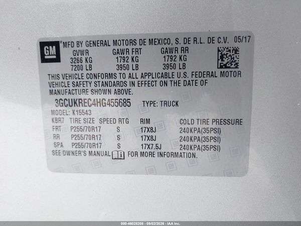 2017 CHEVROLET SILVERADO 1500 LT — I9