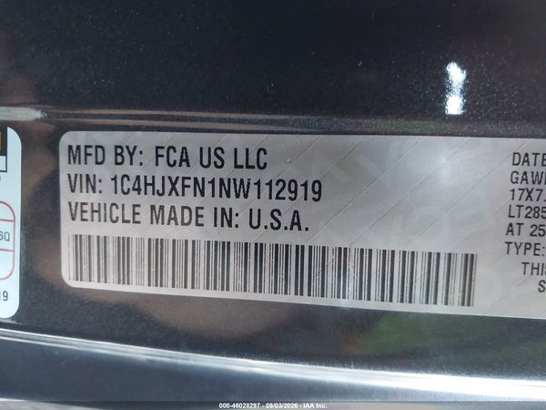 2022 JEEP WRANGLER UNLIMITED RUBICON 4X4 — I9