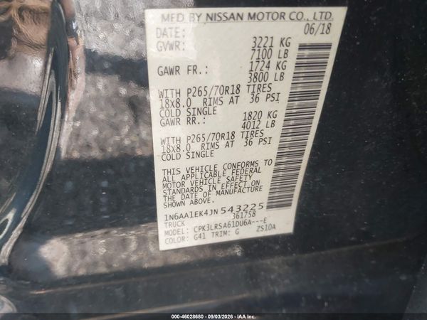 2018 NISSAN TITAN S — I9