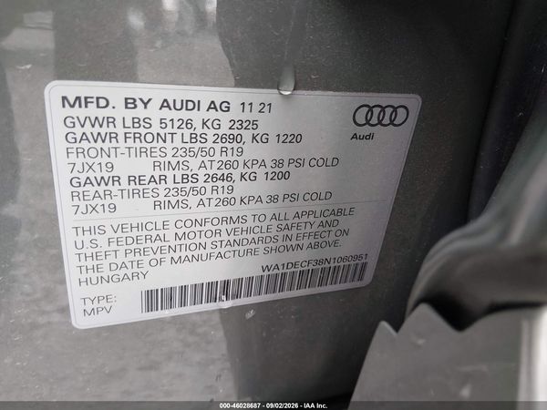 2022 AUDI Q3 — I9