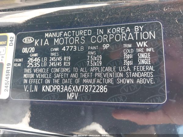 2021 KIA SPORTAGE SX TURBO — I9