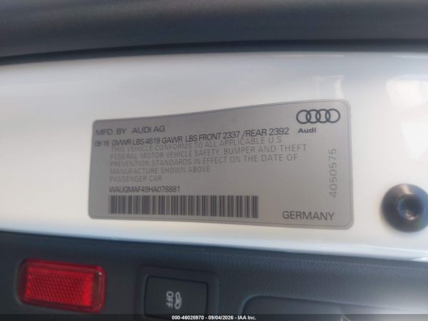 2017 AUDI A4 2.0T ULTRA PREMIUM