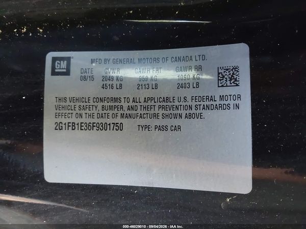 2015 CHEVROLET CAMARO 2LS — I9