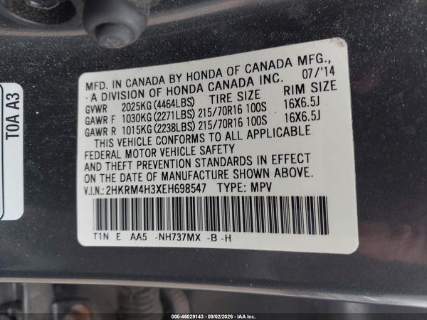 2014 HONDA CR-V LX — I9