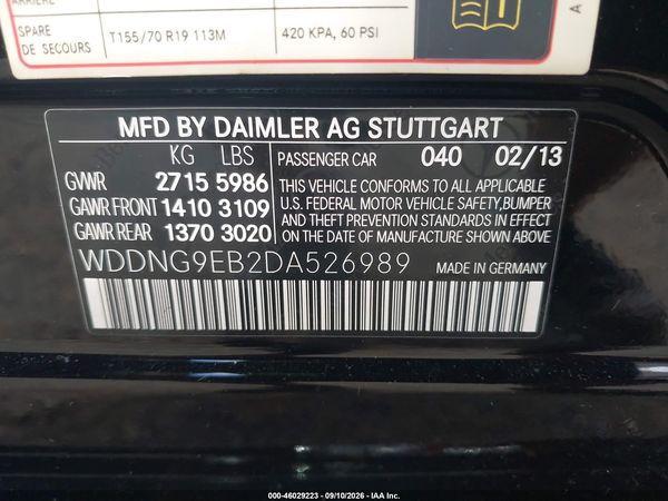 2013 MERCEDES-BENZ S 550 4MATIC — I9