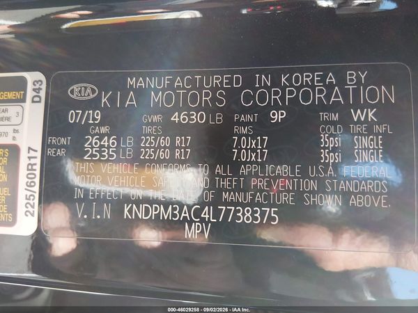 2020 KIA SPORTAGE LX — I9