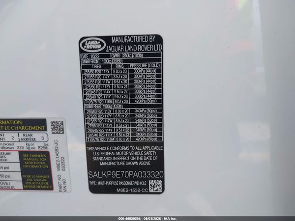 2023 LAND ROVER RANGE ROVER P530 SE — I9