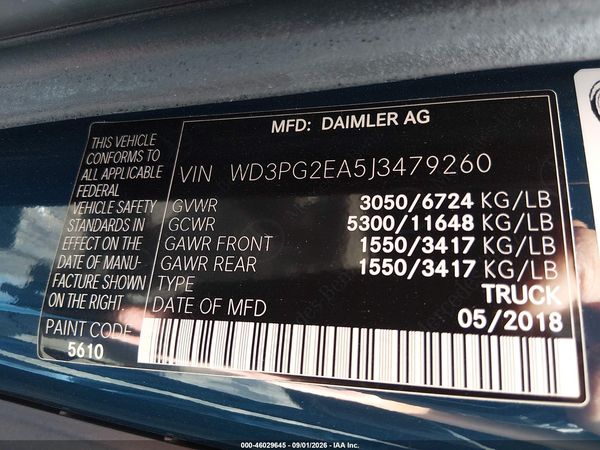 2018 MERCEDES-BENZ METRIS — I9
