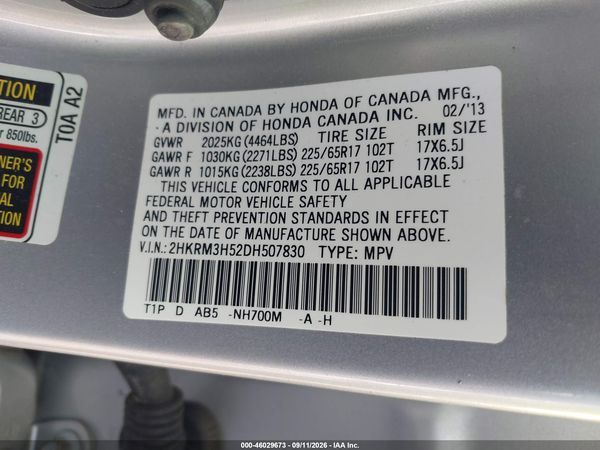 2013 HONDA CR-V EX — I9