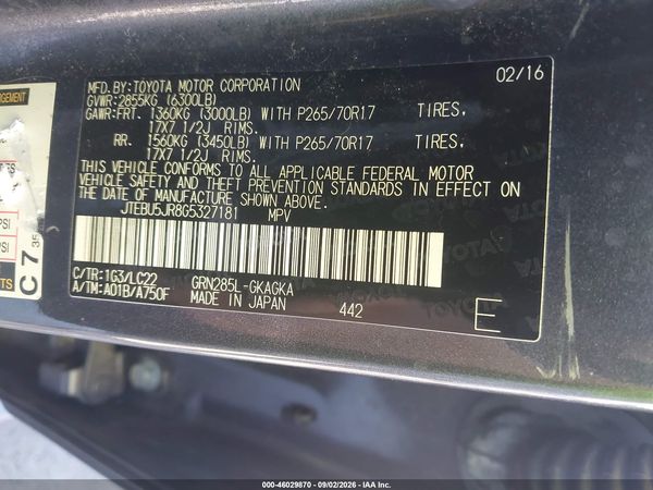 2016 TOYOTA 4RUNNER TRAIL PREMIUM — I9