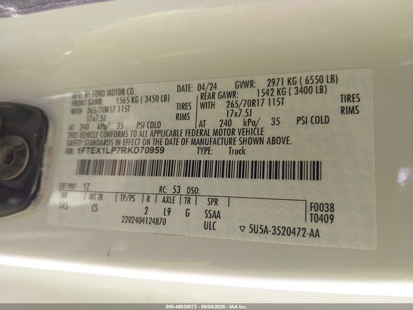2024 FORD F-150 XL