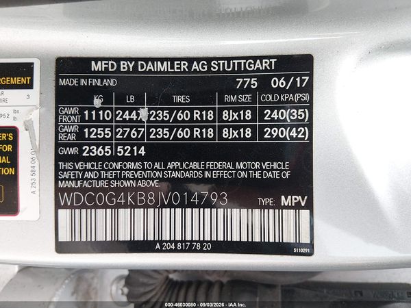 2018 MERCEDES-BENZ GLC 300 4MATIC — I9