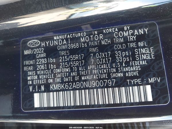 2022 HYUNDAI KONA SEL — I9