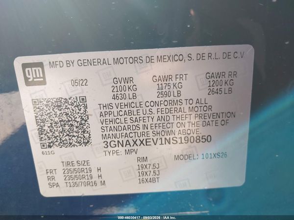 2022 CHEVROLET EQUINOX AWD PREMIER — I9