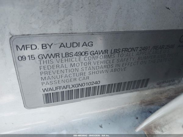 2016 AUDI A4 2.0T PREMIUM