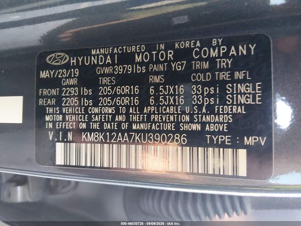 2019 HYUNDAI KONA SE — I9