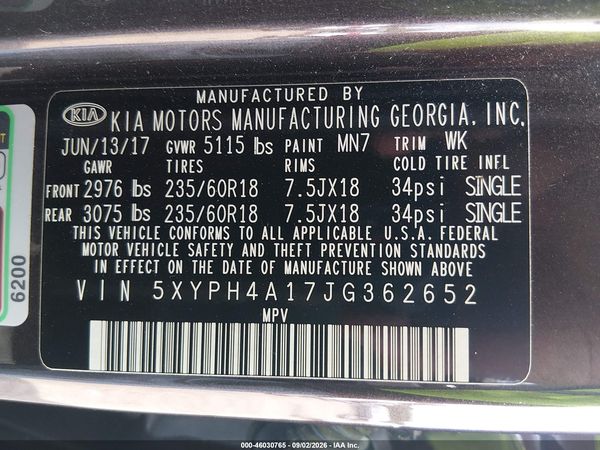 2018 KIA SORENTO 2.0T EX — I9
